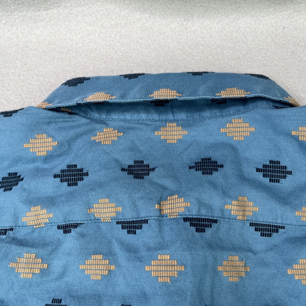Volcom Men's Sz Large Woven Classic Fit Blue Casual Short Sleeve Button Up - Picture 10 of 10